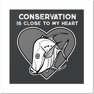 Lookdown Fish Conservation Heart Posters and Art